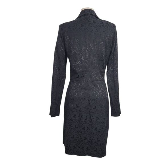 Vtg 90s Charlotte Russe Jacquard Black Jacket Sz 5/6 Button Front Goth Vampire - Picture 4 of 10